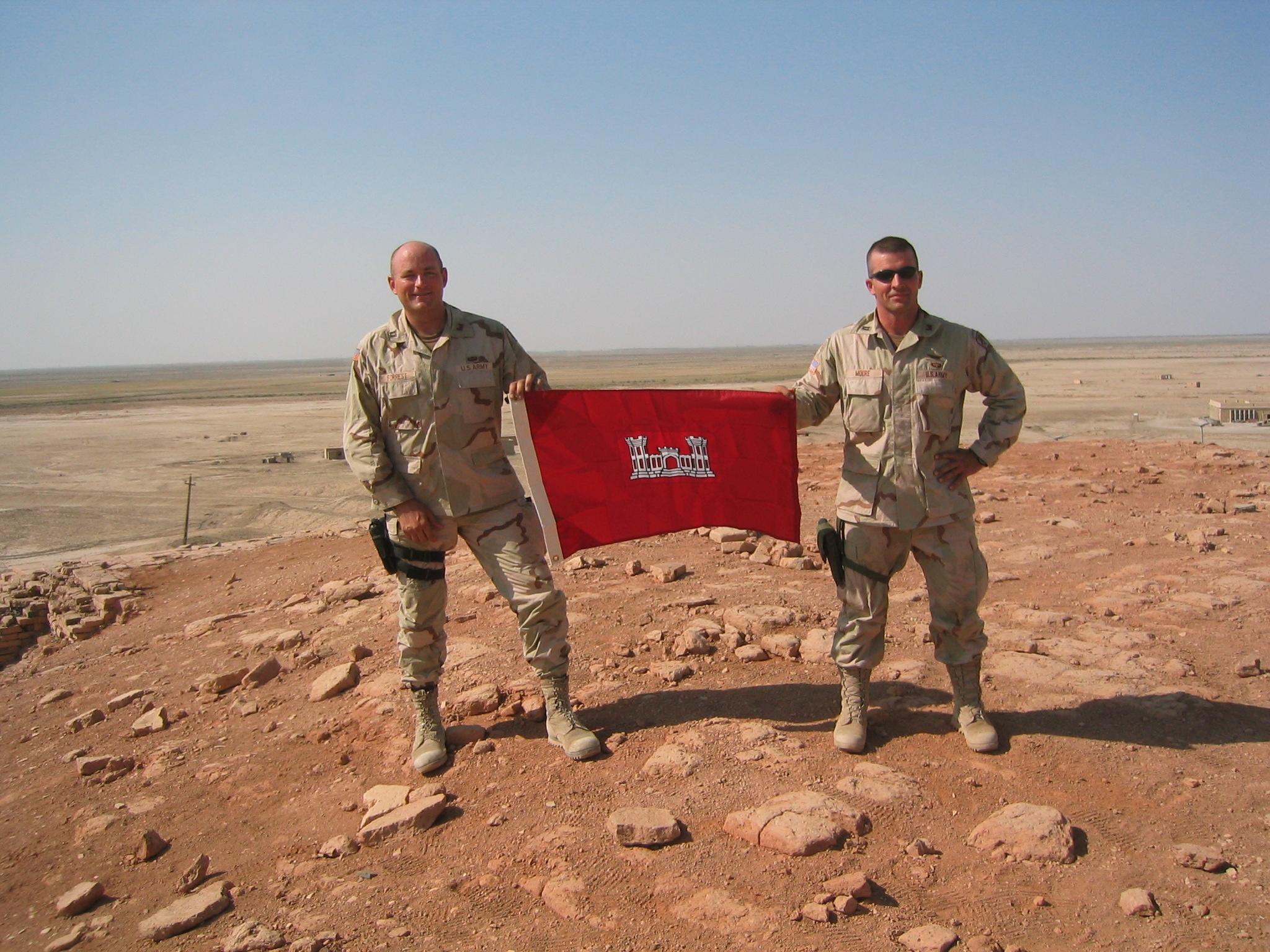 Tim Forrest (Wake County) and Rob Moore (Iredell County) on top of the Ziggurat in Southern Iraq next to the birthplace of Abraham.